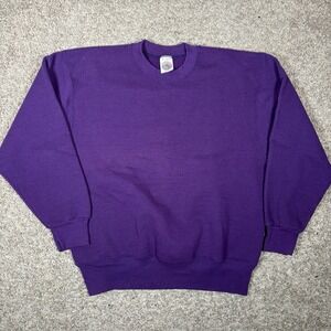Vintage Munsingwear Sweatshirt Mens M Blank Crewneck Pullover USA 90s Purple